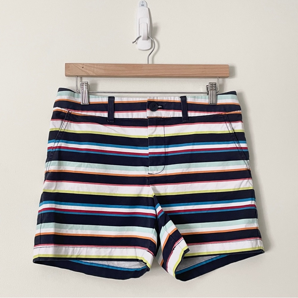 TOMMY HILFIGER Short 4 Multi-Color Striped Chino Shorts Preppy Coastal Summer - Picture 3 of 11